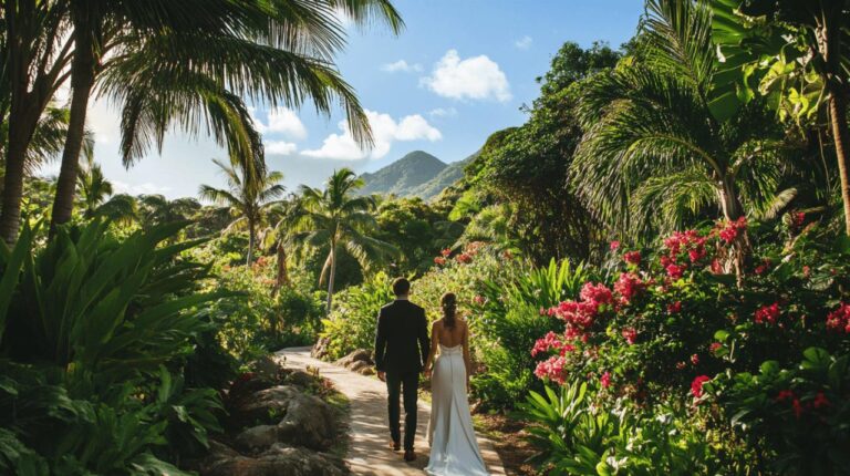 Mariage exotique Seychelles: Perfekte Kleidung für eine unvergessliche Gartenhochzeit